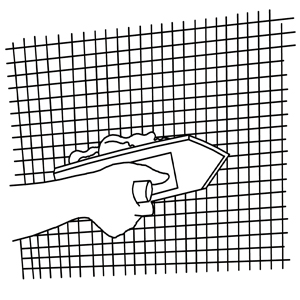Mosaic mat grouting
